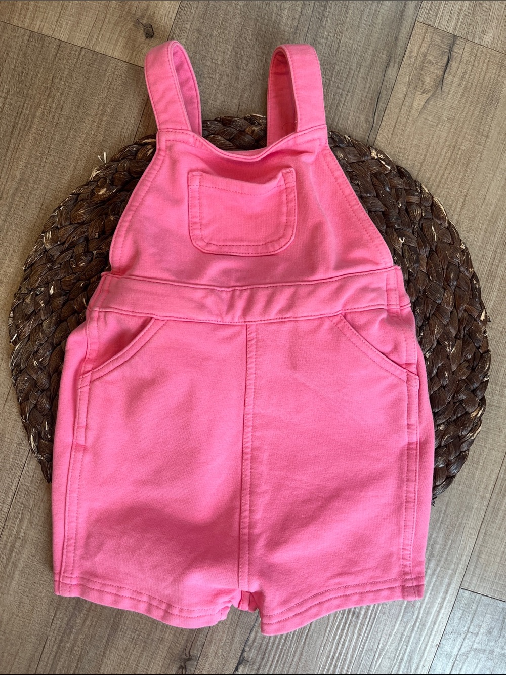 Hanna Andersson Bright Baby Basic Shortalls in Pink Size 3-6 Months
